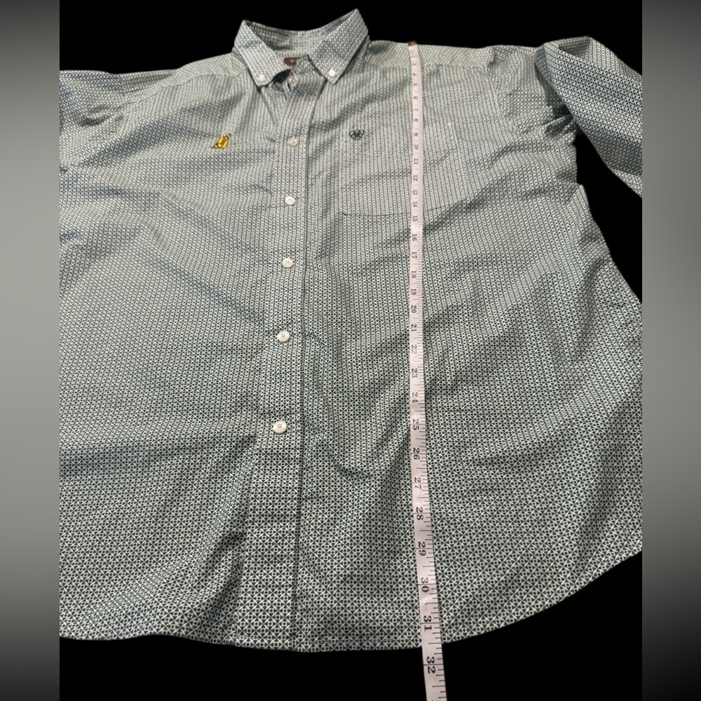 Ariat Green Patterned Casual Button Down Shirt - image 8